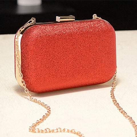 Large Size Women Handbag Evening Bags For Party New Women Chain Shoulder Bag Ladies Fashion Gold Clutch Box Bag  Women Messenger