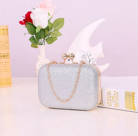Large Size Women Handbag Evening Bags For Party New Women Chain Shoulder Bag Ladies Fashion Gold Clutch Box Bag  Women Messenger