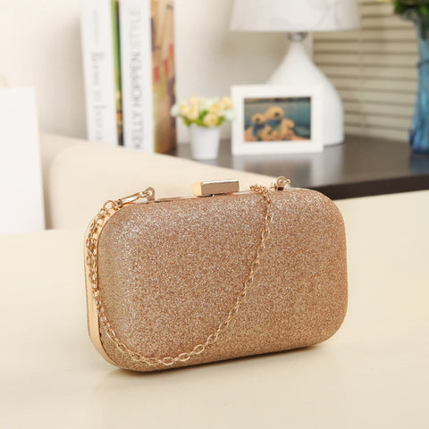 Large Size Women Handbag Evening Bags For Party New Women Chain Shoulder Bag Ladies Fashion Gold Clutch Box Bag  Women Messenger