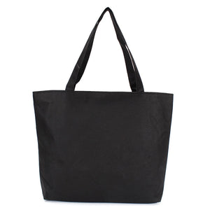 Fashion Blank Women's Casual Tote High Quality Canvas Shoulder Bag Plain White Black Handbag Shopping Bag Can Be Customized