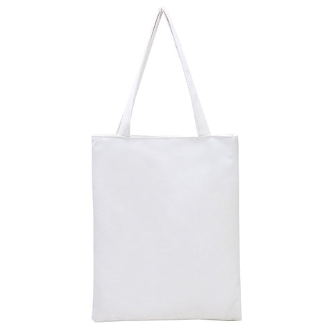 Fashion Blank Women's Casual Tote High Quality Canvas Shoulder Bag Plain White Black Handbag Shopping Bag Can Be Customized