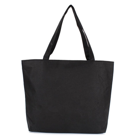 Fashion Blank Women's Casual Tote High Quality Canvas Shoulder Bag Plain White Black Handbag Shopping Bag Can Be Customized