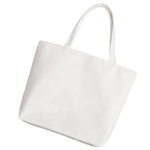 Fashion Blank Women's Casual Tote High Quality Canvas Shoulder Bag Plain White Black Handbag Shopping Bag Can Be Customized