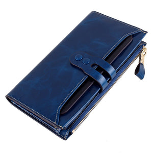 fashion women Genuine Leather wallet Women's purse Female luxury Designer Vintage Wallet Women