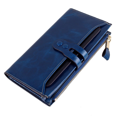fashion women Genuine Leather wallet Women's purse Female luxury Designer Vintage Wallet Women