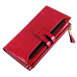 fashion women Genuine Leather wallet Women's purse Female luxury Designer Vintage Wallet Women