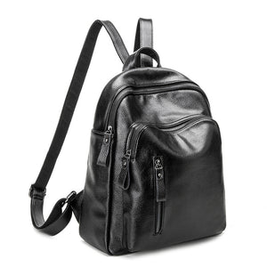 2024 New Vintage Leather Backpack Female Shoulder Bag
