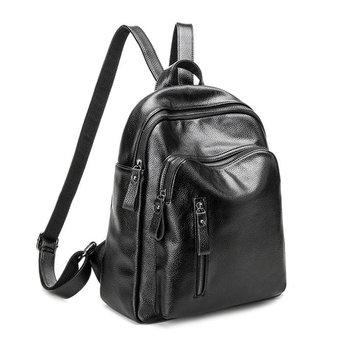 2024 New Vintage Leather Backpack Female Shoulder Bag