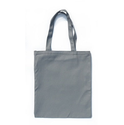 women Solid Canvas Casual Tote shoulder bags for girls female DIY handbags eco friendly shopping bag