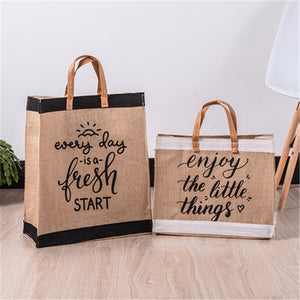 Women Linen Luxury Tote Large Capacity Female Casual Shoulder Bag Lady Daily Handbag Fresh Beach Shopping Bag