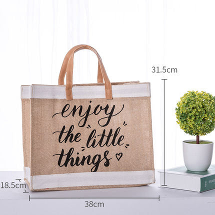Women Linen Luxury Tote Large Capacity Female Casual Shoulder Bag Lady Daily Handbag Fresh Beach Shopping Bag