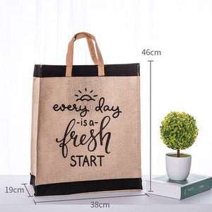 Women Linen Luxury Tote Large Capacity Female Casual Shoulder Bag Lady Daily Handbag Fresh Beach Shopping Bag