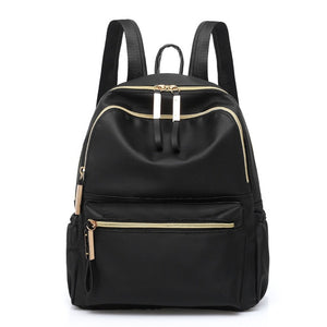 Classic women's backpack black fashion Oxford cloth large capacity waterproof shoulder bag