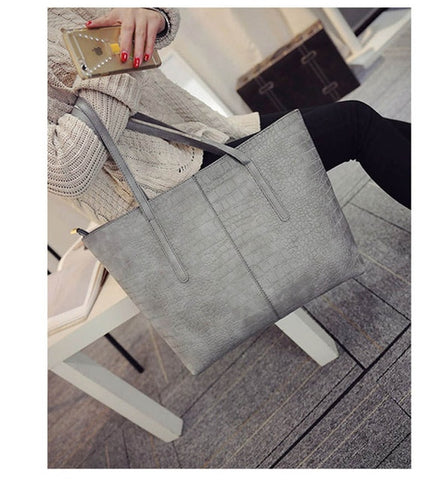 New Women Shoulder Bags Alligator Ladies Leather Bags Casual women zipper handbags Famous Brands Totes black red colors
