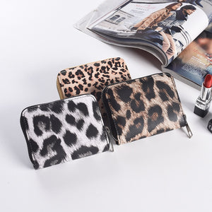 Small Zipper Coin Fashion Wallets And Purse PU Leather Leopard Women Female Credit Bank Card Case Holder Money Bag Luxury Brand