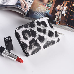 Small Zipper Coin Fashion Wallets And Purse PU Leather Leopard Women Female Credit Bank Card Case Holder Money Bag Luxury Brand